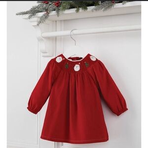 Mud Pie Festive Red Dress with Santa Embroidery